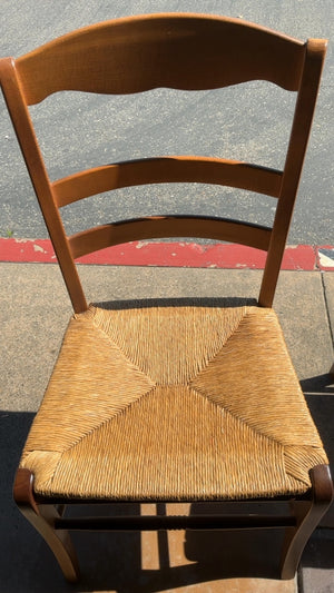 Wooden Rush Seat Dining Chairs (Pair)
