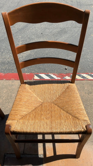 Wooden Rush Seat Dining Chairs (Pair)