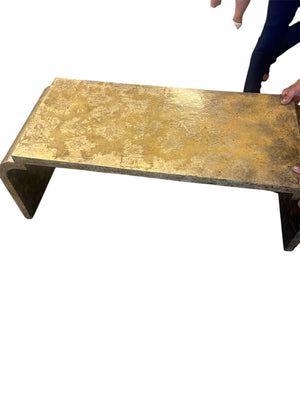 Karl Springer Inspired Faux Stone Finish Waterfall Coffee Table 19in x 50in x 20in