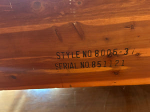 Mid-Century Modern Lane Burl Wood Cedar Chest 46x29x15