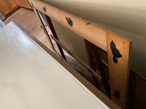 Vintage Dresser with attached mirror on top Dresser 51.5x19.5x32.5. Original Mirror braces to back and attaches on top is 46x30