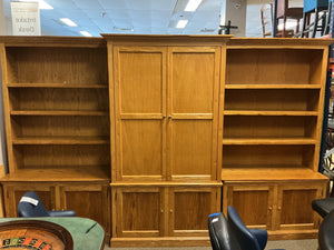 Oak 3 Piece Bookcase Cabinet (150x22x82)