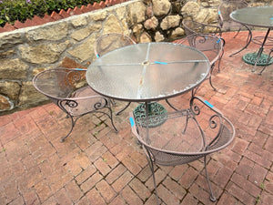 Wrought Iron 48" Patio Table + 4 Chairs