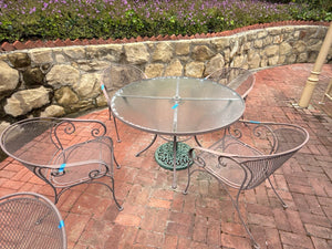 Wrought Iron 48" Patio Table + 4 Chairs