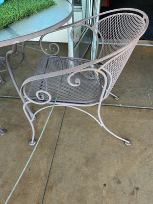 Wrought Iron 48" Patio Table + 4 Chairs
