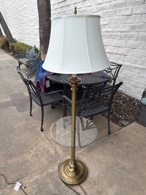 Brass Floor Lamp With Glass Tray