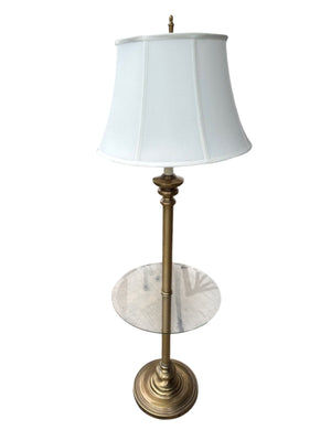 Brass Floor Lamp With Glass Tray