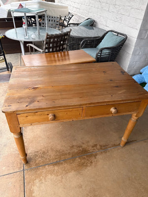 English Pine Farmhouse 2 Drawer Table (29x27x30)