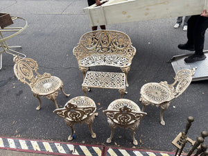 Victorian Cast Aluminum six piece patio set