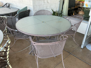Wrought Iron 48" Patio Table + 4 Chairs