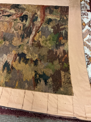 Mid-20th Century Belgian or French Jacquard Verdure Tapestry (108x88)