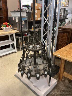 Spanish Revival Wrought Iron Chandelier