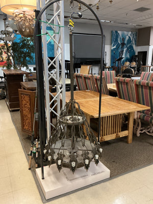 Spanish Revival Wrought Iron Chandelier