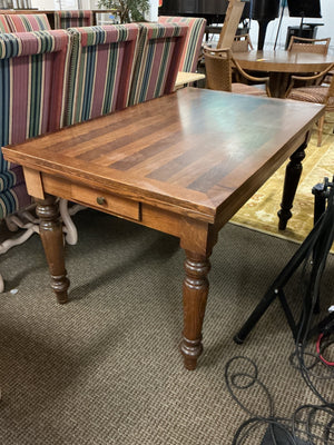 Transitional Farmhouse/Tuscan-Style Extension Dining Table 57"x34" — opens to 57"x68"