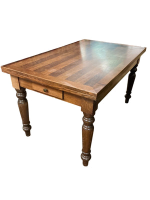 Transitional Farmhouse/Tuscan-Style Extension Dining Table 57"x34" — opens to 57"x68"
