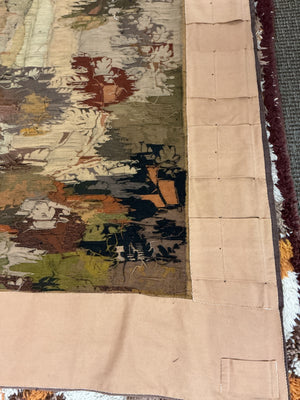 Mid-20th Century Belgian or French Jacquard Verdure Tapestry (108x88)