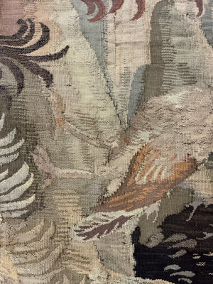 Mid-20th Century Belgian or French Jacquard Verdure Tapestry (108x88)