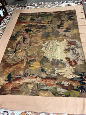 Mid-20th Century Belgian or French Jacquard Verdure Tapestry (108x88)