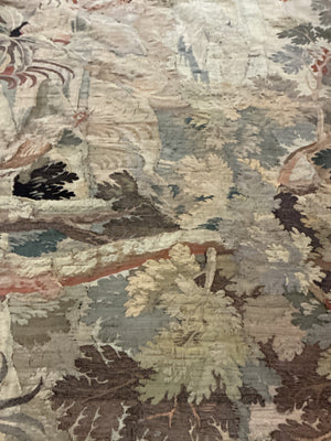 Mid-20th Century Belgian or French Jacquard Verdure Tapestry (108x88)