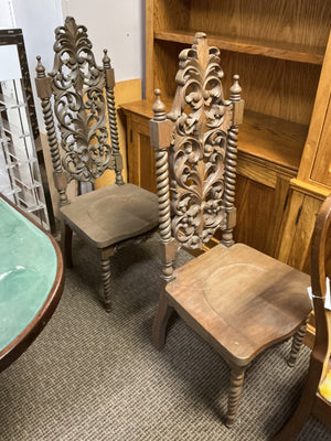 Spanish Revival / Baroque Revival side chairs (pair)