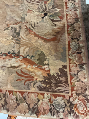 Mid-20th Century Belgian or French Jacquard Verdure Tapestry (108x88)