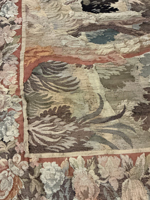 Mid-20th Century Belgian or French Jacquard Verdure Tapestry (108x88)