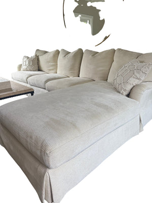 Elizabeth Dow Fabrics Custom Sectional Sofa With Chaise 42' D x 10.5 L  with 84" chaise