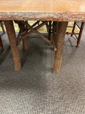 Rustic Log Leg Dining Table (48x48x30)