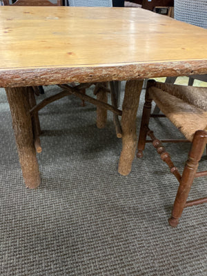 Rustic Log Leg Dining Table (48x48x30)