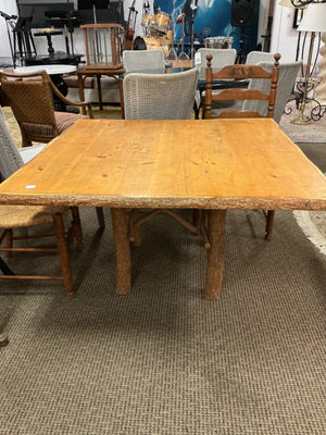 Rustic Log Leg Dining Table (48x48x30)