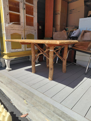 Rustic Log Leg Dining Table (48x48x30)