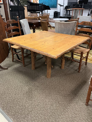 Rustic Log Leg Dining Table (48x48x30)
