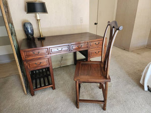 Chinese Hardwood Modular Partner Desk,56 7/8 X 29 1/4 X 32 1/2 high