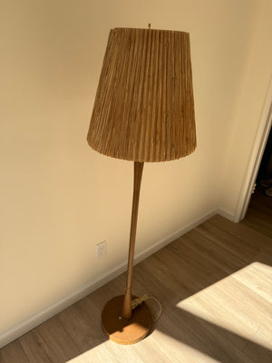 Mid-Century Modern Wooden Floor Lamp 59 inches tall