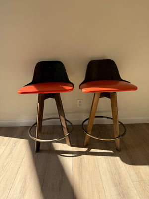 Mid-Century 1970 Bar Stools (pair)  32" H 