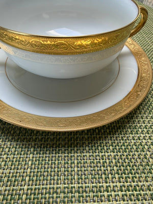Vintage Raynaud Limoges Ceralene Double Dorure 29 Piece Dinnerware Set