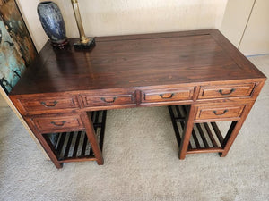 Chinese Hardwood Modular Partner Desk,56 7/8 X 29 1/4 X 32 1/2 high