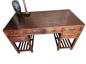 Chinese Hardwood Modular Partner Desk,56 7/8 X 29 1/4 X 32 1/2 high