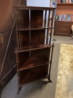 Mahogany Corner Tiered Etagere Bookshelf 50x23