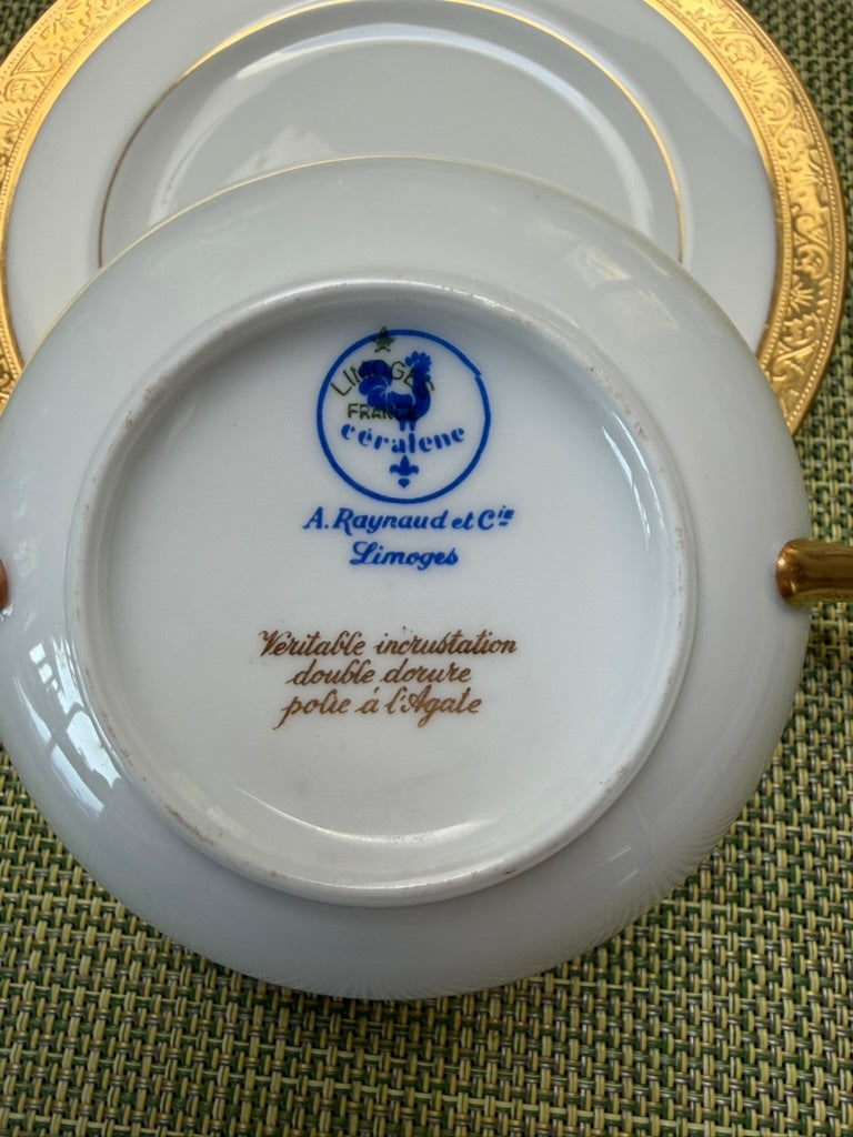 Vintage Raynaud Limoges Ceralene Double Dorure 29 Piece Dinnerware Set