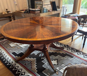 Kindel Federal / Hepplewhite Style Dining Table with Two Leaves, 60" (Seats 8–10)