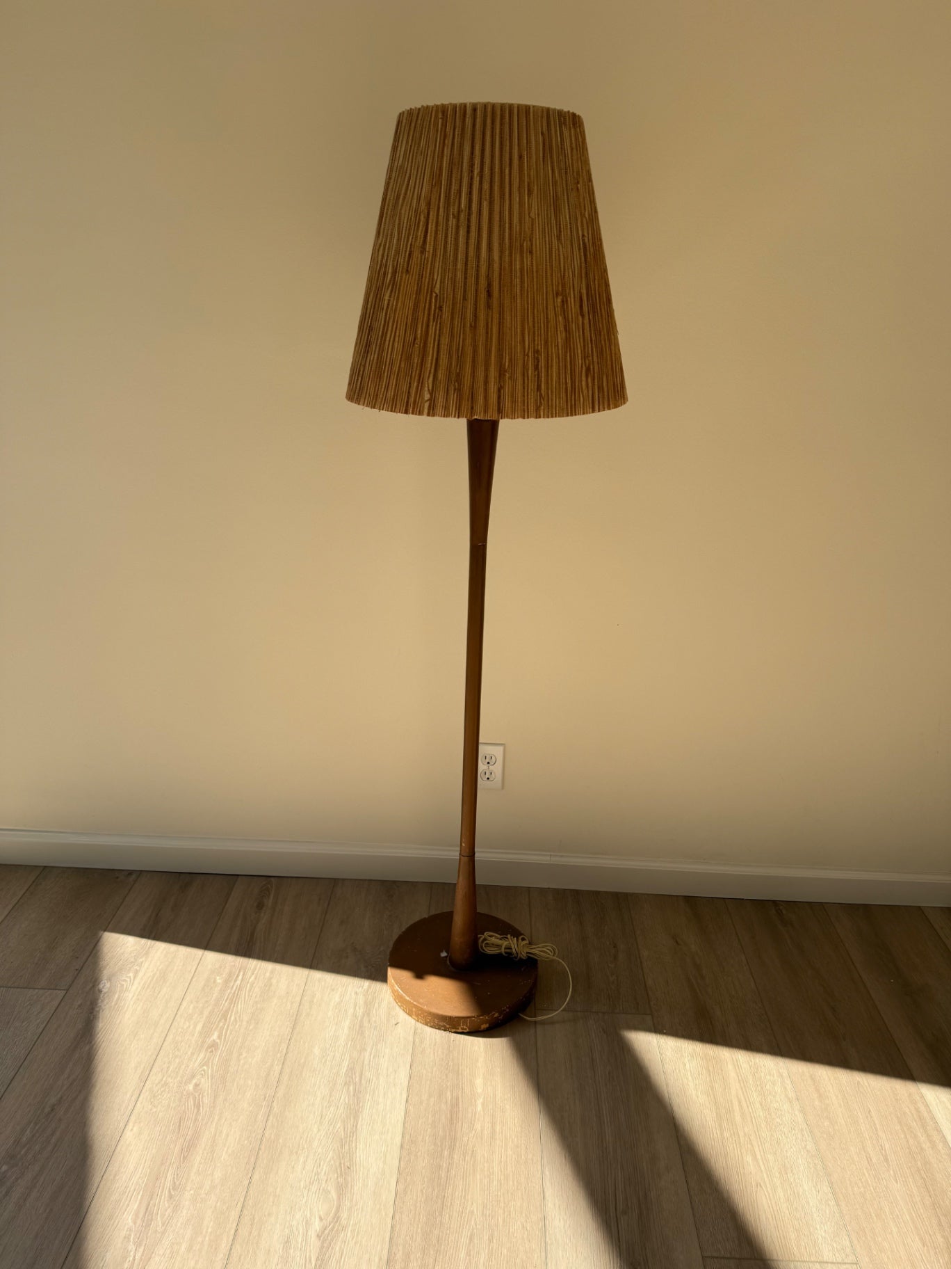 Mid-Century Modern Wooden Floor Lamp 59 inches tall