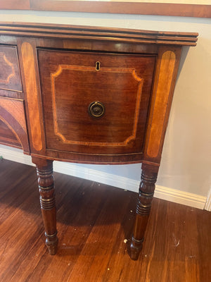 Serpentine Sideboard with Satinwood Inlay, c. 1940 36.5" H x 60" w x 23"D