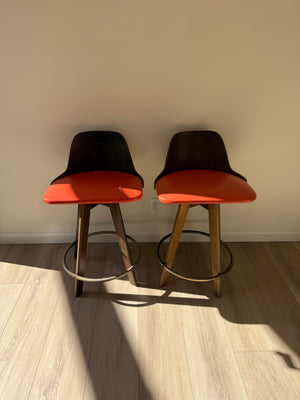 Mid-Century 1970 Bar Stools (pair)  32" H