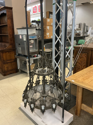 Spanish Revival Wrought Iron Chandelier