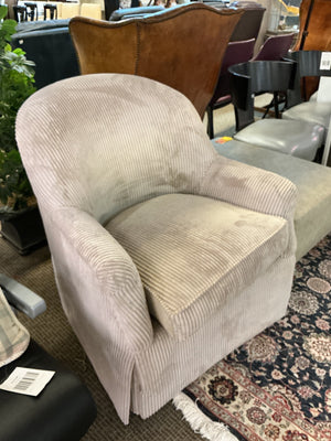 Tan Corduroy Barrel Chair 32" W x 31" L x 34" H