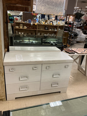 Vintage 6 Drawer Dresser With Mirror 51.5x19.5x32.5.