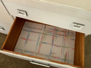 Vintage 6 Drawer Dresser With Mirror 51.5x19.5x32.5.
