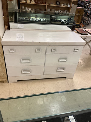Vintage 6 Drawer Dresser With Mirror 51.5x19.5x32.5.