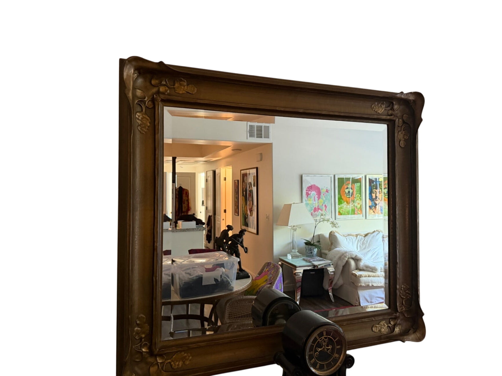 Art Nouveau 1940's Gilt Wood Mirror 45x39